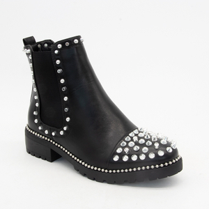 Custom Cheap Women Boots Shoes Fashion Black Rivet Boots