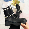 New Autumn And Winter Fancy Ankle New Fashion Pearl Shoes with Flat Heel for Women Winter Boots