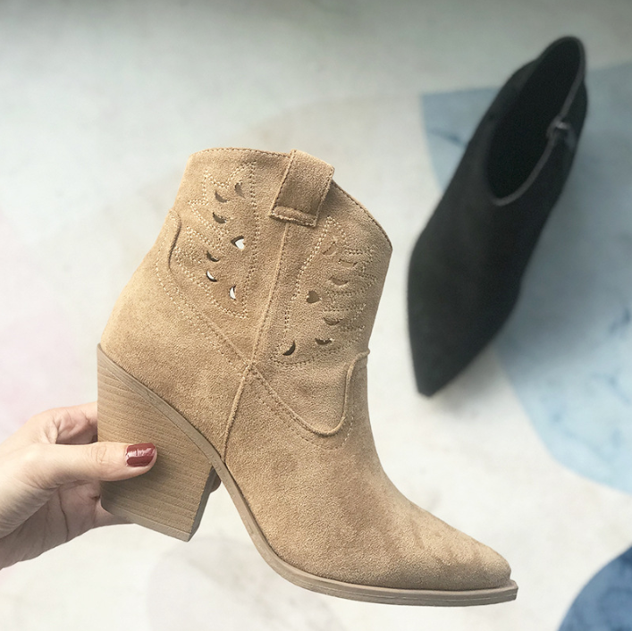 Multi-colored Womens Tooling Shoes Large Size Womens Thick Heel Boots