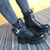 New Design Fashion Boots with Pocket Lace Up Mid Calf Women Boots Popular Female Shoes