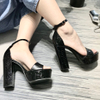 Summer New Explosion Women's Belt Buckle Heel Fashion Chunky Ladies Sandals Ankle Strap Pump Shoes