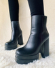 Western Wear Near Me Boots Black Friday Leather Waterproof Wide Calf Black Chunky Cowgirl Boots with Fur for Women