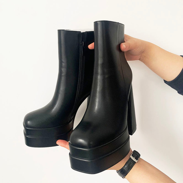 Western Wear Near Me Boots Black Friday Leather Waterproof Wide Calf Black Chunky Cowgirl Boots with Fur for Women