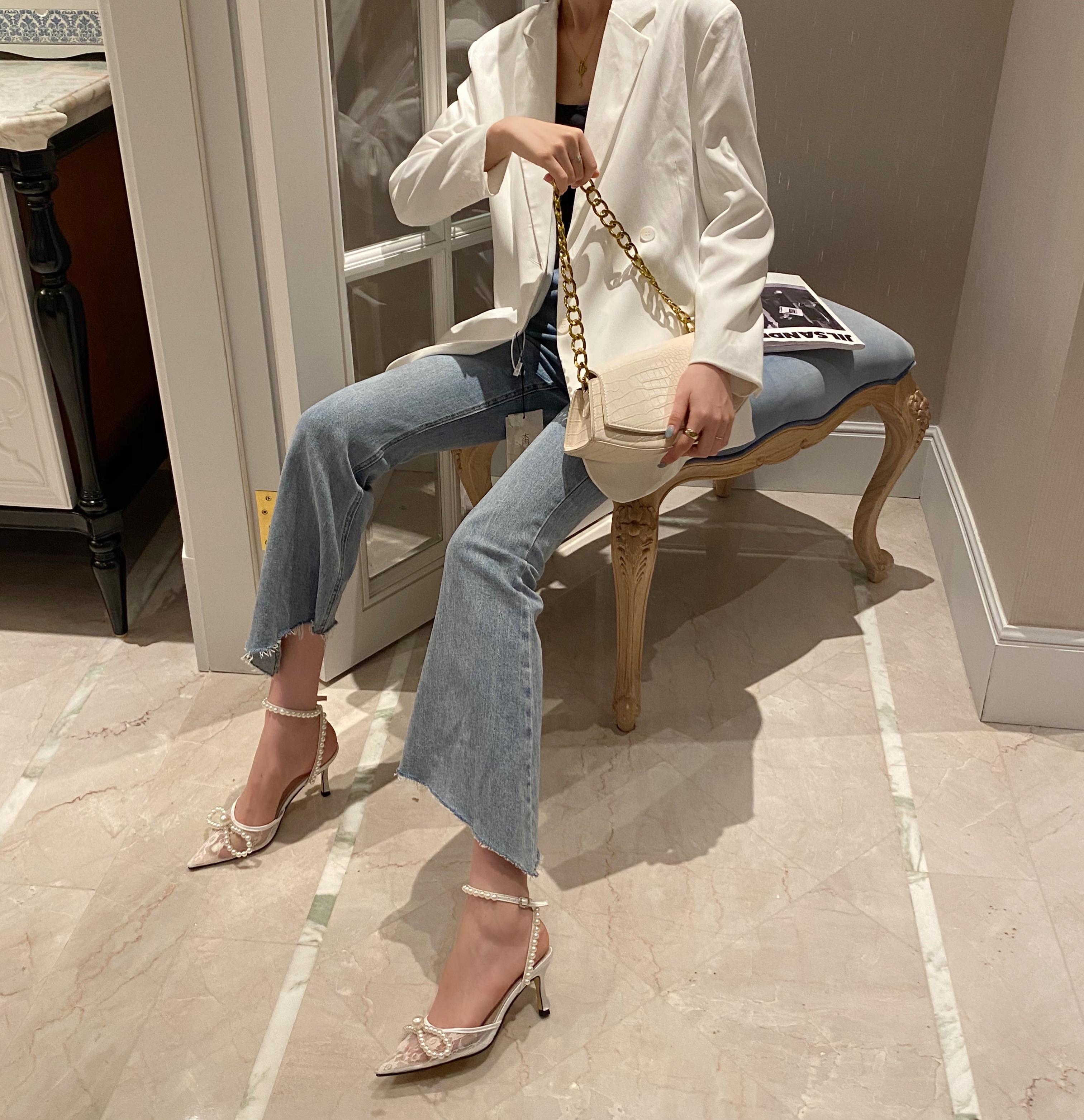 Top Quality Lady Nude High Heel Bridal Fancy Sandal