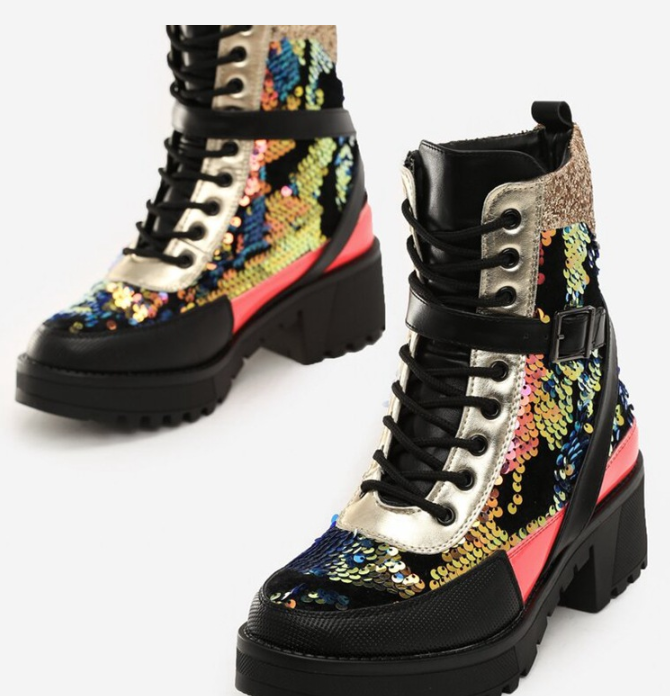 Hot Sell Vintage Style Camouflage Flat Boots Outdoor Casual Women