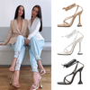 Good Quality New Fashion Sandal Ladies Designs White Sandal Heels