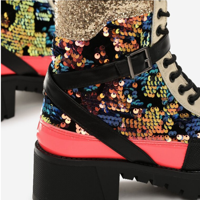 Hot Sell Vintage Style Camouflage Flat Boots Outdoor Casual Women
