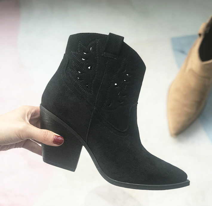 Multi-colored Womens Tooling Shoes Large Size Womens Thick Heel Boots