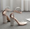 Promotional Square Heel Party Sandals Summer Fashion Diamond Women Sandal