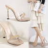 Wholesale customized trendy sandal heels slipper for women