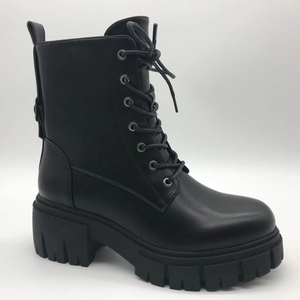 New Factory Direct Sales Leather Ankle Lace-up Platform Women Boots