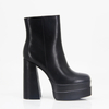 Western Wear Near Me Boots Black Friday Leather Waterproof Wide Calf Black Chunky Cowgirl Boots with Fur for Women