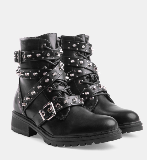 Women Lace Up of Luck New Fashion Ladies Women's Boots with Rivet Decorations Shoes