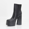 Western Wear Near Me Boots Black Friday Leather Waterproof Wide Calf Black Chunky Cowgirl Boots with Fur for Women