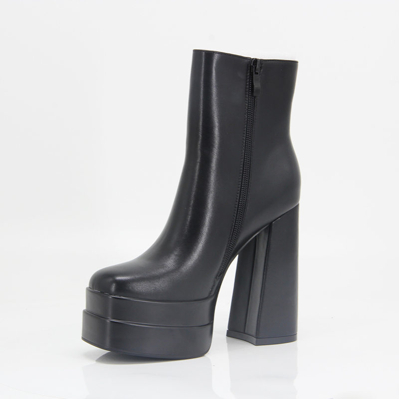 Western Wear Near Me Boots Black Friday Leather Waterproof Wide Calf Black Chunky Cowgirl Boots with Fur for Women