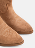 Classic vintage style women winter boots pointed toe embroidered flat low tube zipper Western Cowboy ladies boots women boots