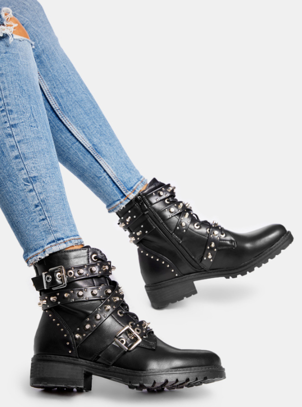 Women Lace Up of Luck New Fashion Ladies Women's Boots with Rivet Decorations Shoes