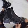 Custom Cheap Women Boots Shoes Fashion Black Rivet Boots