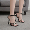 Cheap Custom Black Ladies Sandal Casual Leather Sandal for Women