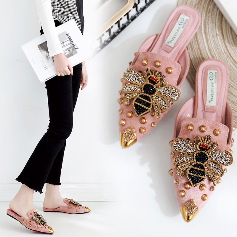 Customized New Women Flats Sandal Shoes Fashion Pink Flat Sandal