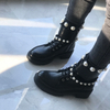 New Autumn And Winter Fancy Ankle New Fashion Pearl Shoes with Flat Heel for Women Winter Boots