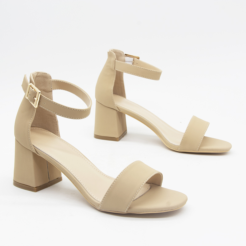 Factory Direct Cheap Price Custom High Heel Sandals Pu Fashion Low-heel Sandals Women