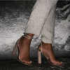 Promotional Square Heel Party Sandals Summer Fashion Diamond Women Sandal